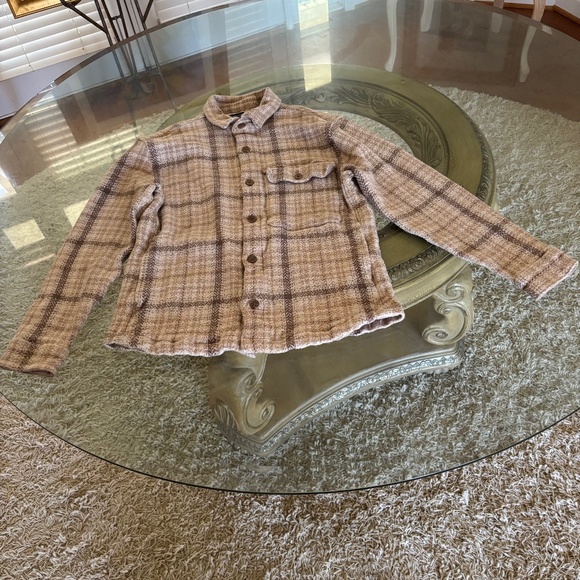 Abercrombie & Fitch Other - Abercrombie & Fitch Shacket Beige Plaid Soft A&F Button Down Pockets Size Small